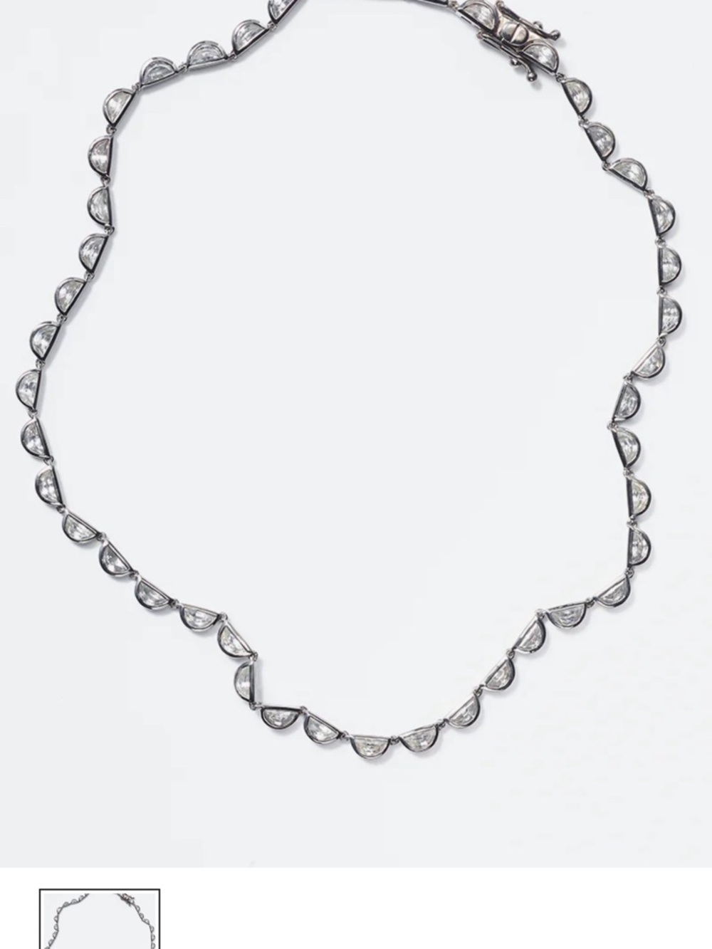 Delicate Silver Teardrop Necklace with Clear Crystals